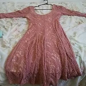 Pink lace dress